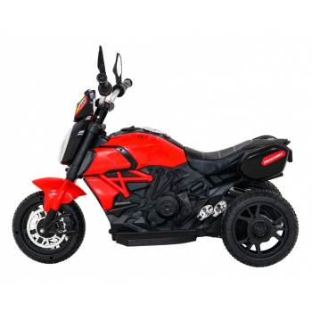 Motorek Fast Tourist na akumulator dla dzieci Czerwony + Audio + Światła + Ekoskóra